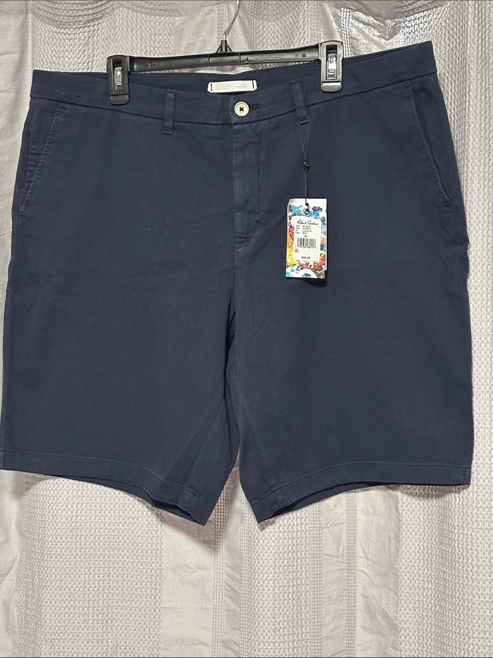 Robert Graham Navy Flat-Front Men's Shorts, NWT’s, Size 40